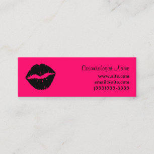 Roze en zwarte lippenstift mini visitekaartje