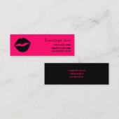 Roze en zwarte lippenstift mini visitekaartje (Voorkant / Achterkant)
