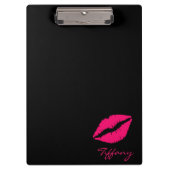 Roze en zwarte lipstick afdrukken klembord (Voorkant)