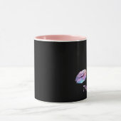 Roze en zwarte lipstick afdrukken mok (Midden)