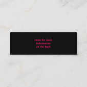 Roze en zwarte lipstick mini visitekaartje (Achterkant)