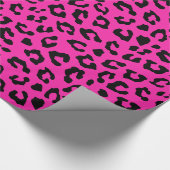 Roze en zwarte luipaard afdrukken cadeaupapier (Hoek)