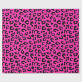 Roze en zwarte luipaard afdrukken cadeaupapier (Vlak)