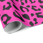 Roze en zwarte luipaard afdrukken cadeaupapier (Rol Hoek)