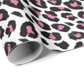 Roze en zwarte luipaard afdrukken cadeaupapier (Rol Hoek)