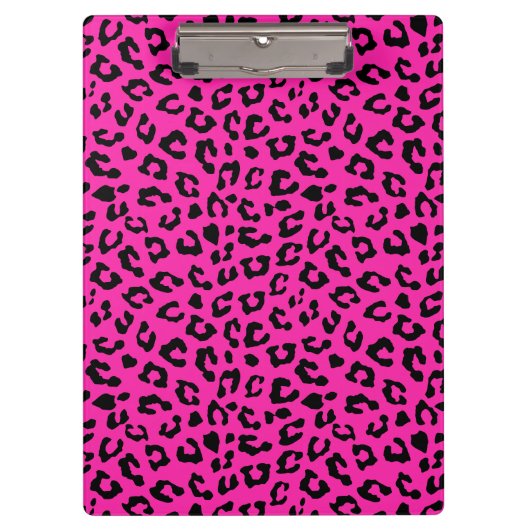 Roze en zwarte luipaard afdrukken klembord (Voorkant)