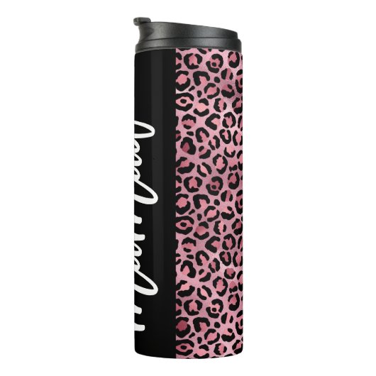 Roze en zwarte luipaard afdrukken Maw Thermal Tumb Thermosbeker (Geroteerd rechts)