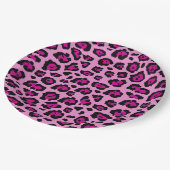 Roze en zwarte luipaard afdrukken papieren bordje (Gekanteld)