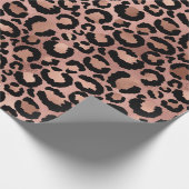 Roze en zwarte luipaard Afdrukontkoppeling Cadeaupapier (Hoek)