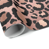 Roze en zwarte luipaard Afdrukontkoppeling Cadeaupapier (Rol Hoek)