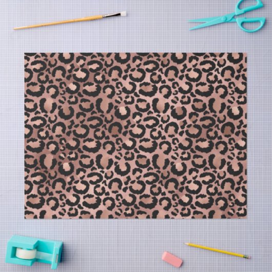 Roze en zwarte luipaard Afdrukontkoppeling Tissuepapier (Craft)