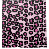 Roze en zwarte luipaard afdrukpatroon douchegordijn (Voorkant)