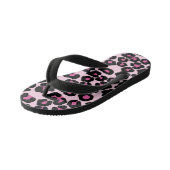 Roze en zwarte luipaard afdrukpatroon kinder teenslippers (Schuin)