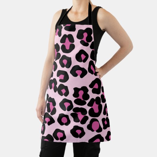 Roze en zwarte luipaard afdrukpatroon schort (Insitu)