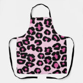 Roze en zwarte luipaard afdrukpatroon schort (Voorkant)