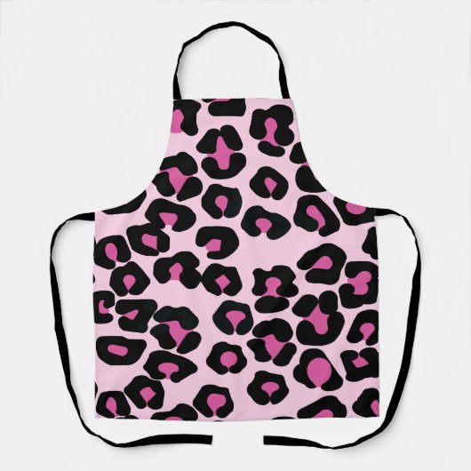 Roze en zwarte luipaard afdrukpatroon schort (Voorkant)