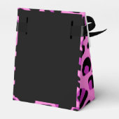 Roze en zwarte luipaard bedankdoosjes (Achterkant)