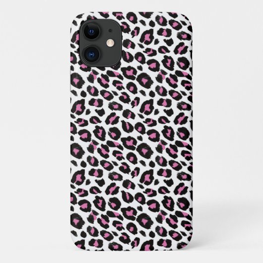 roze en zwarte luipaard Case-Mate iPhone case (Achterkant)