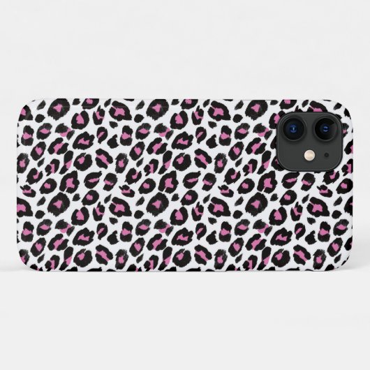 roze en zwarte luipaard Case-Mate iPhone case (Achterkant (horizontaal))