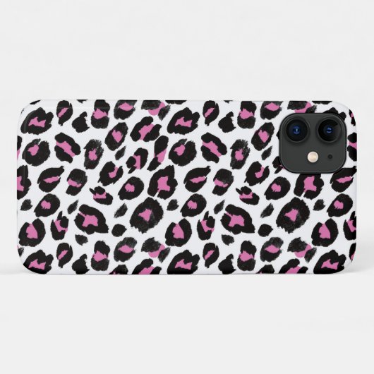 roze en zwarte luipaard Case-Mate iPhone case (Achterkant (horizontaal))