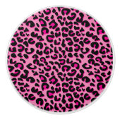 Roze en zwarte luipaard — Dierafdrukken Keramische Knop (Voorkant)