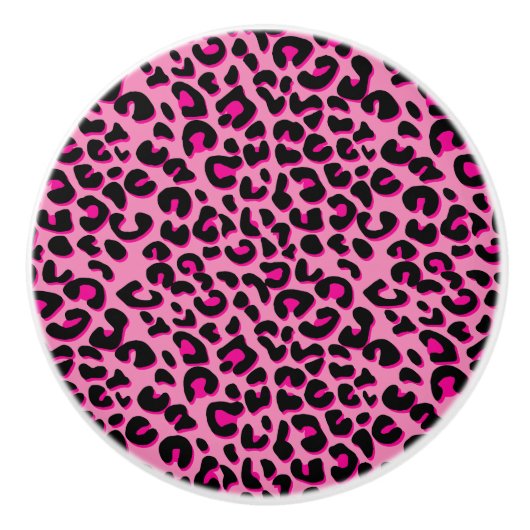 Roze en zwarte luipaard — Dierafdrukken Keramische Knop (Voorkant)