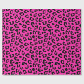 Roze en zwarte luipaard huidpakken papier (Vlak)