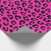 Roze en zwarte luipaard huidpakken papier (Hoek)