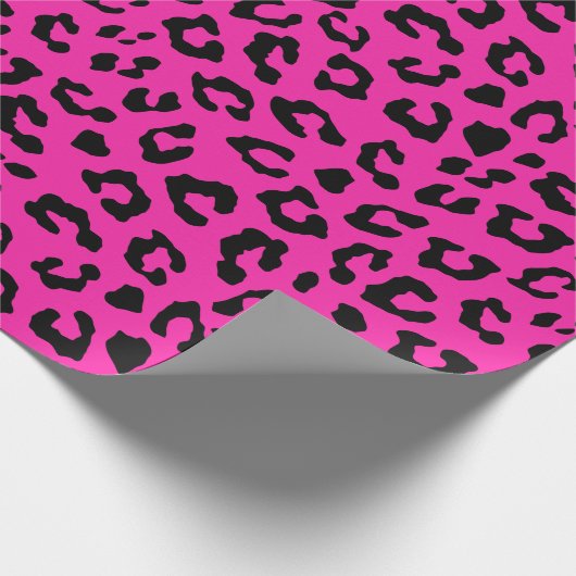 Roze en zwarte luipaard huidpakken papier (Hoek)