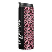 Roze en zwarte luipaard print mama thermosbeker (Geroteerd rechts)