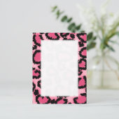 Roze en zwarte luipaard printpatroon. briefkaart (Staand voorkant)