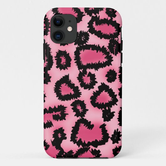 Roze en zwarte luipaard printpatroon. Case-Mate iPhone case (Achterkant)