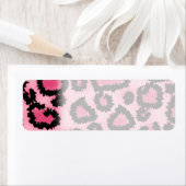 Roze en zwarte luipaard printpatroon. etiket (Insitu)