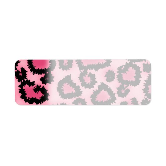 Roze en zwarte luipaard printpatroon. etiket (Voorkant)