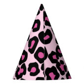 Roze en zwarte luipaard printpatroon feesthoedjes (Achterkant)