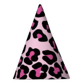 Roze en zwarte luipaard printpatroon feesthoedjes (Rechts)