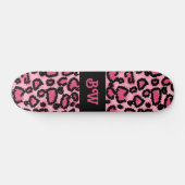 Roze en zwarte luipaard printpatroon. persoonlijk skateboard (Horizontaal)