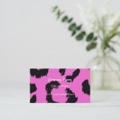 Roze en zwarte luipaard visitekaartje (Staand voorkant)