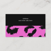 Roze en zwarte luipaard visitekaartje (Achterkant)