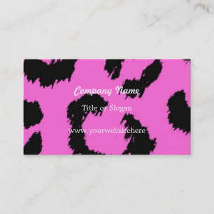Roze en zwarte luipaardprint visitekaartje