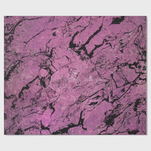 roze en zwarte marmer abstract ontwerp cadeaupapier (Vlak)