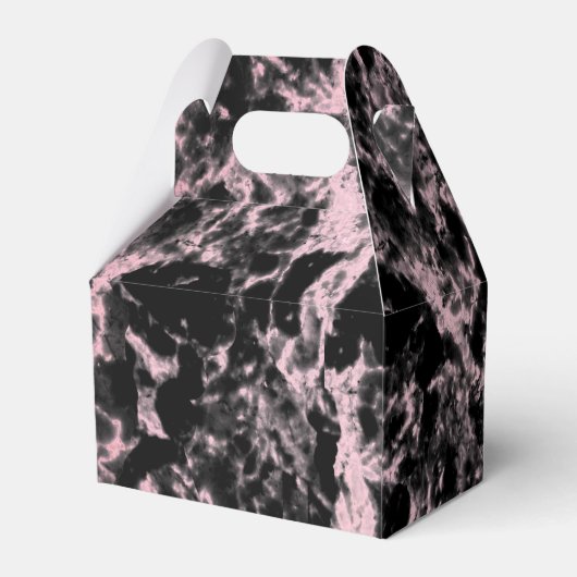 Roze en zwarte marmer bedankdoosjes (Achterkant)