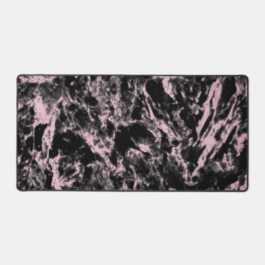 Roze en zwarte marmer bureaumat (Voorkant)