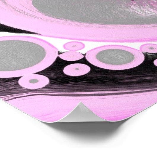 Roze en zwarte marmer Fluid Art Cells Modern Poster (Hoek)