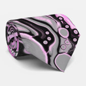 Roze en zwarte marmer Fluid Art Cells Modern Stropdas (Opgerold)