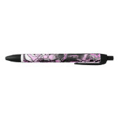 Roze en zwarte marmer Fluid Art Cells Modern Zwarte Inkt Pen (Bodem)