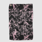 Roze en zwarte marmer golfhanddoek (Voorkant)