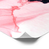Roze en zwarte marmer. Handgeschilderd Poster (Hoek)