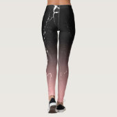 Roze en zwarte marmer leggings (Achterkant)