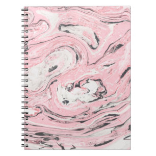 Roze en zwarte marmer. Moderne abstracte bac Notitieboek